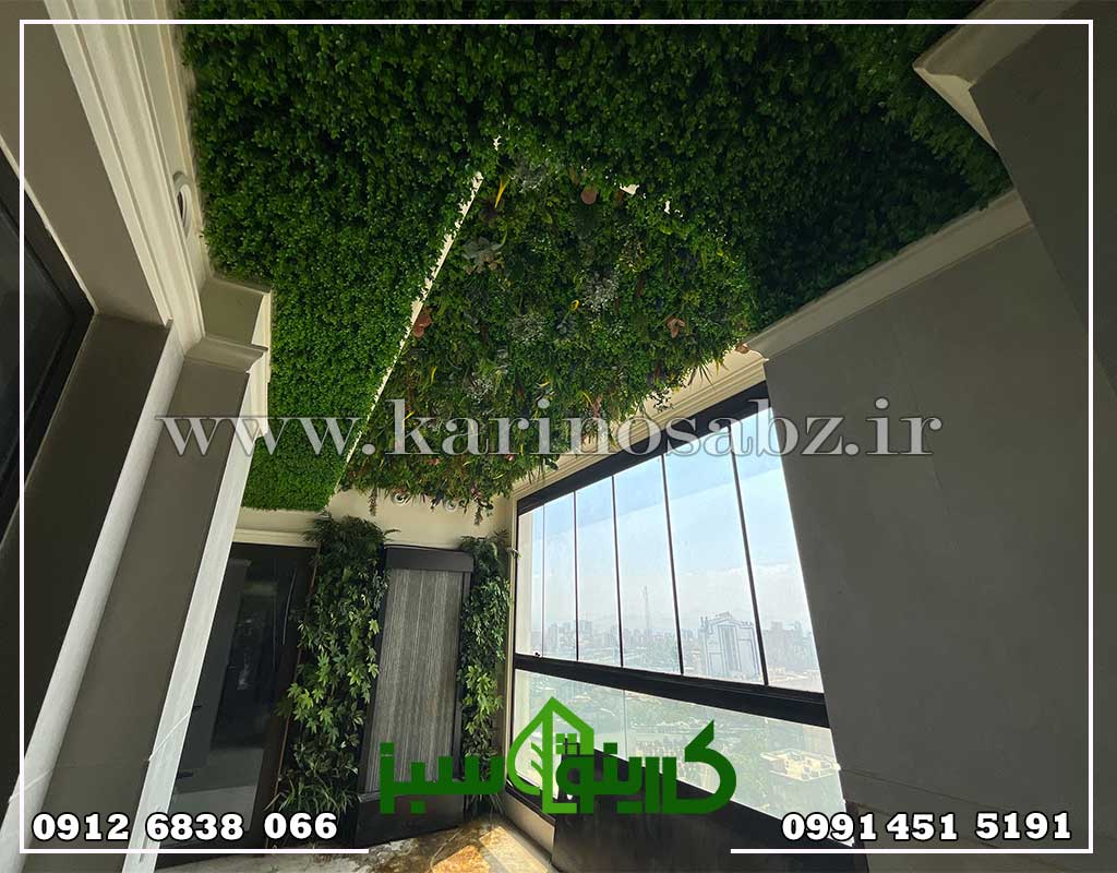 ترکیب دیوار سبز و آبنما
