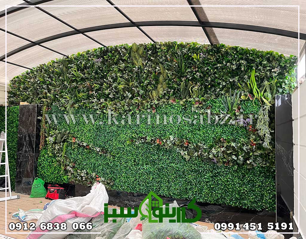 اجرای دیوار سبز مصنوعی ترکیبی