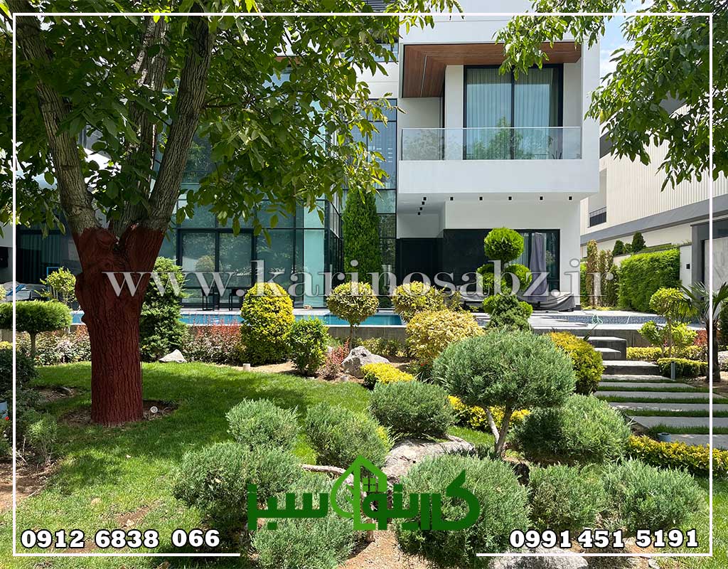 طراحی و اجرای فضای سبز ویلا